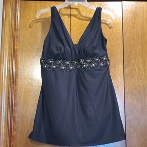 Elegant Black Swim Dress